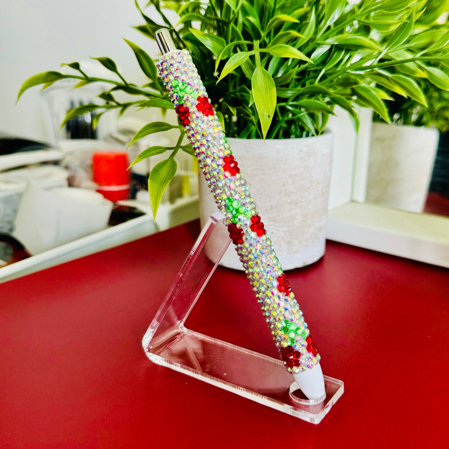 Cherry Rhinestone Pen
