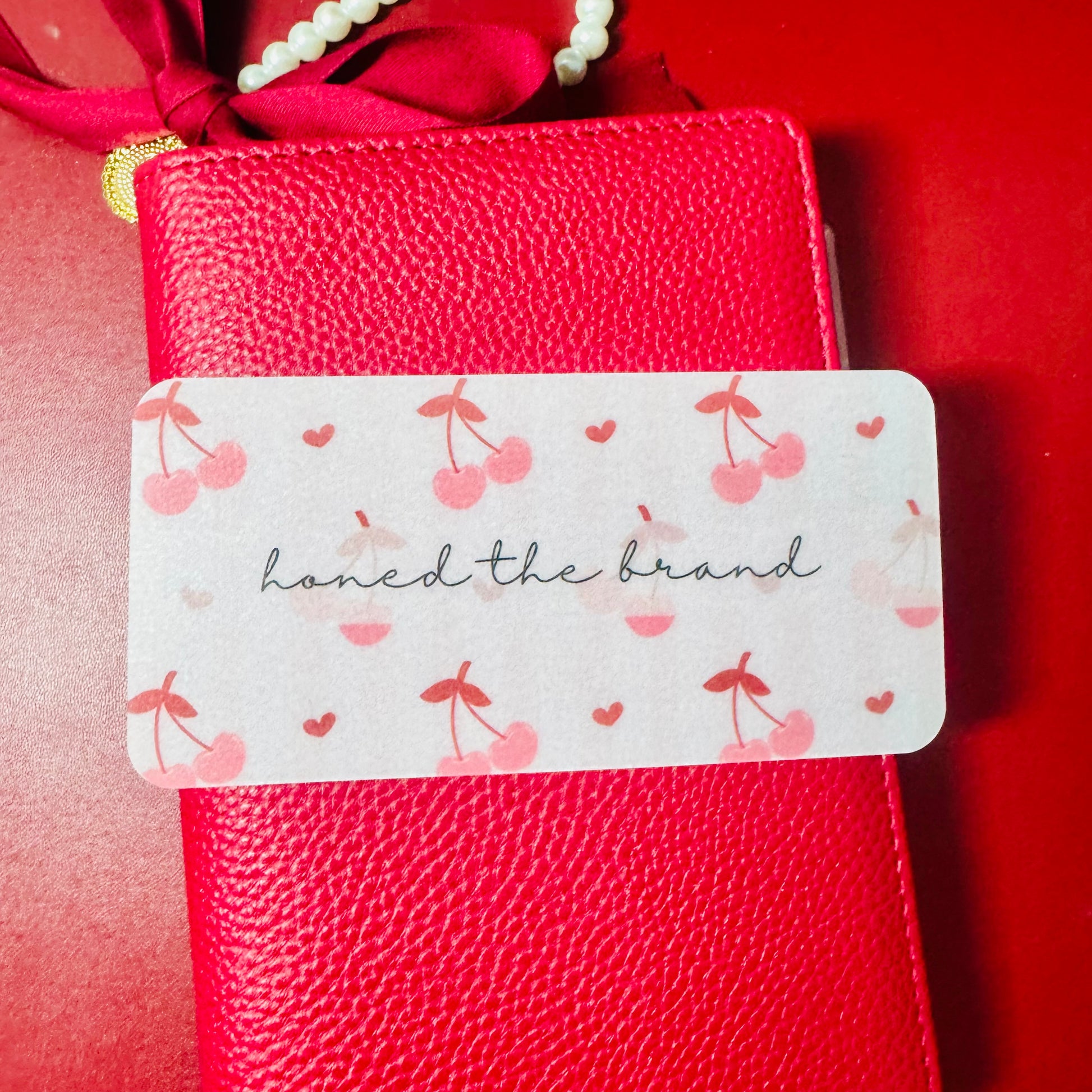 Cherry Hearts Custom Cash Envelope Insert