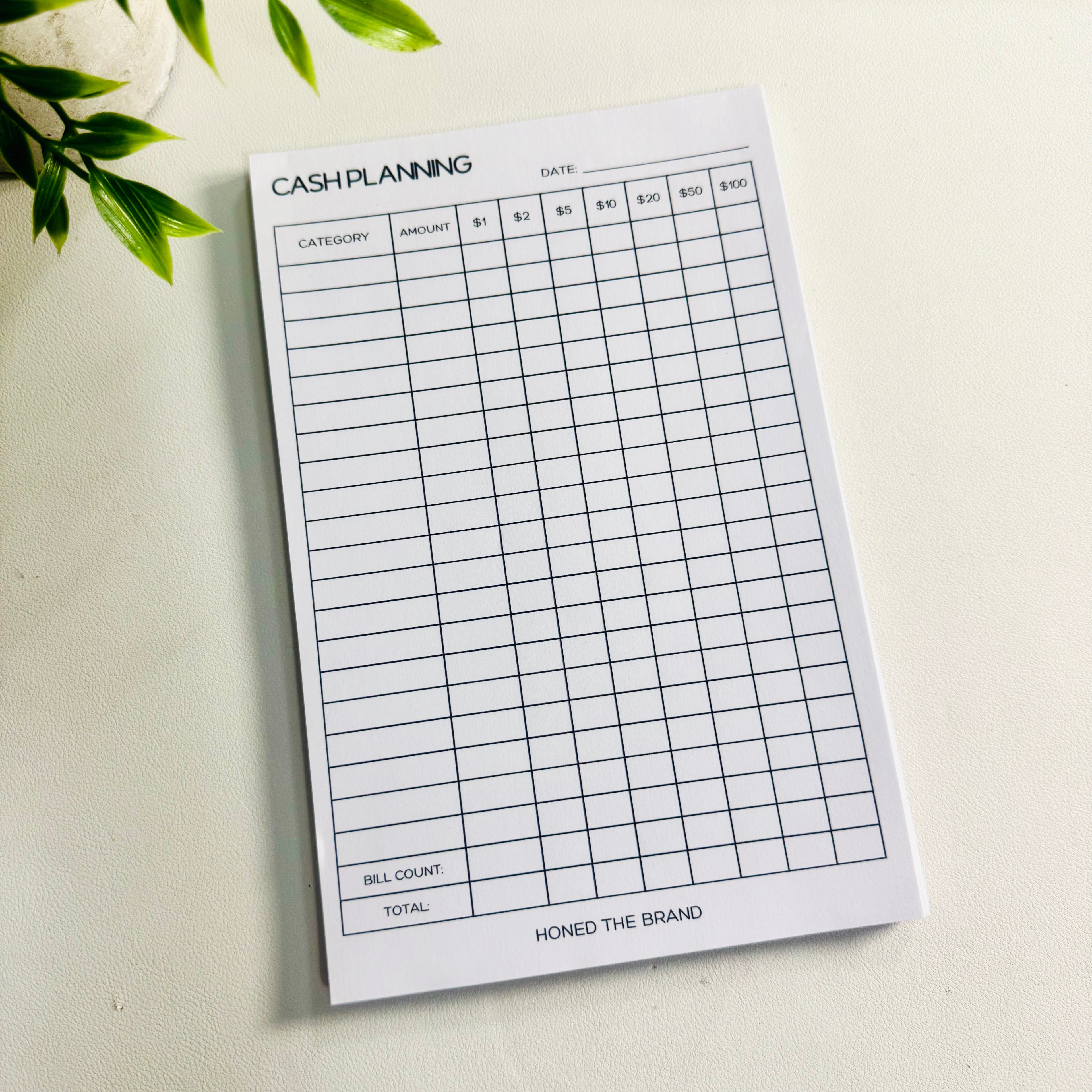 Cash Planning Notepad