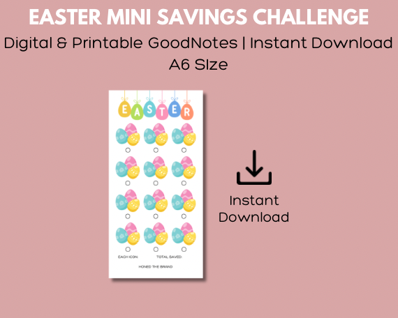 Digital A6 Easter Mini Savings Challenge