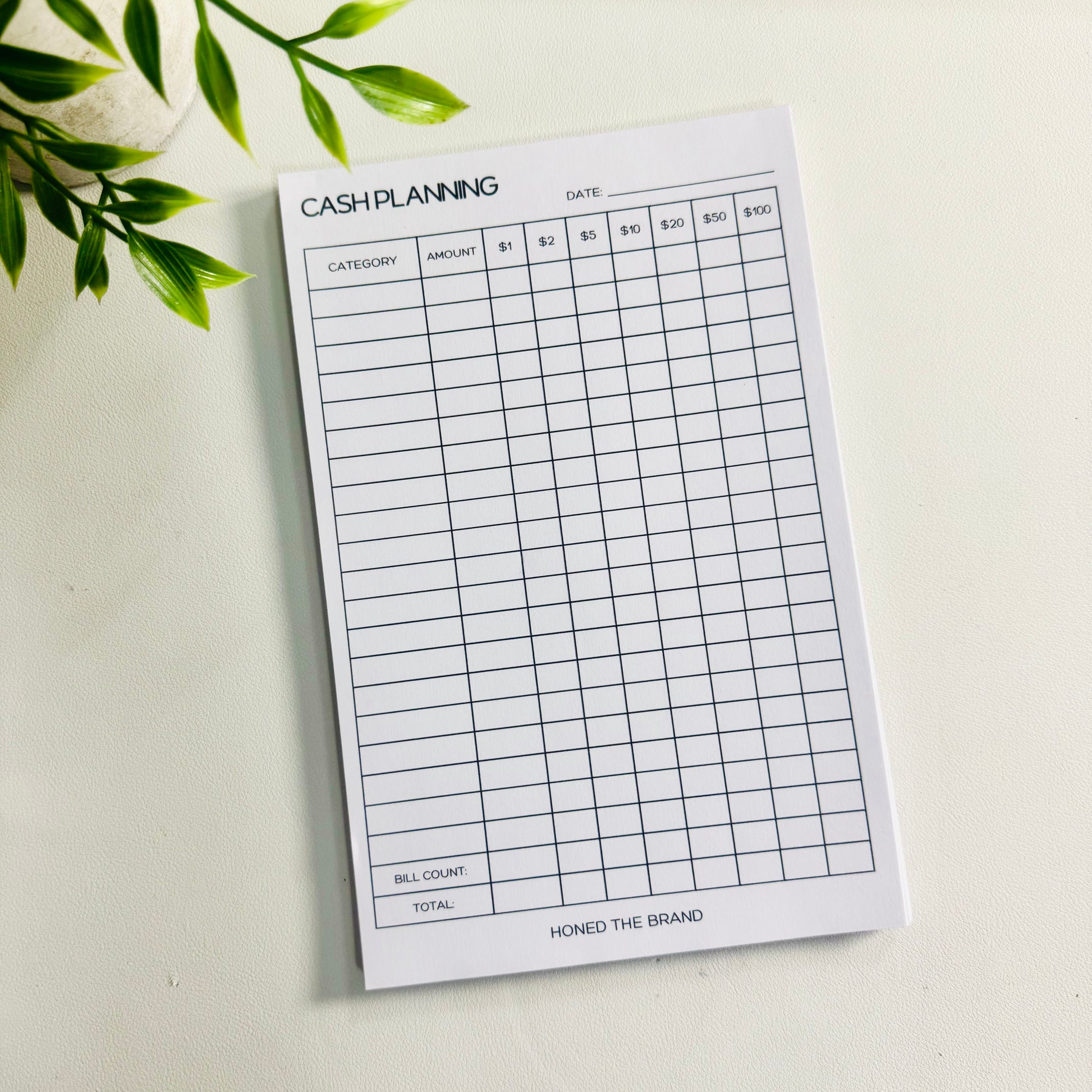 Cash Planning Notepad
