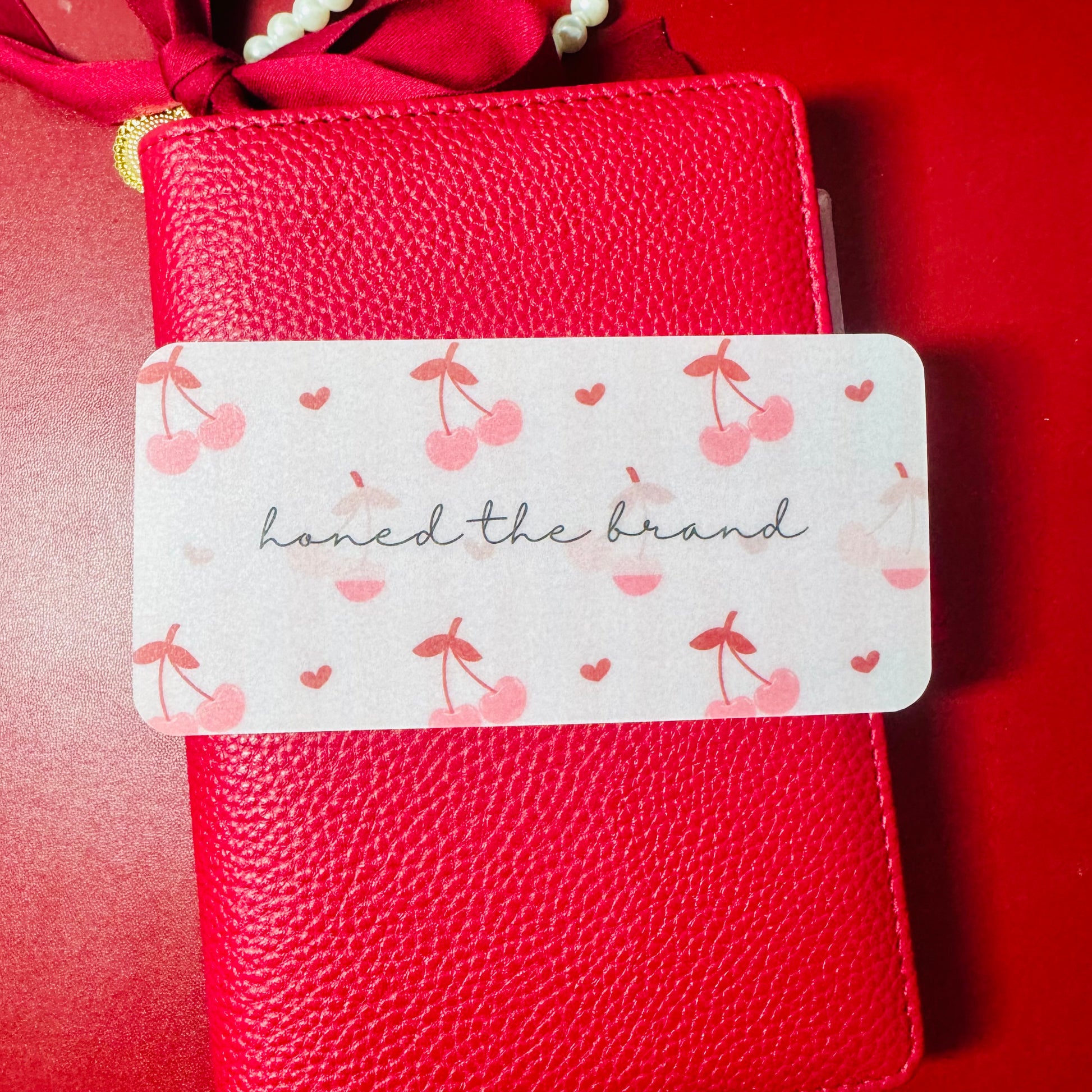 Cherry Hearts Custom Cash Envelope Insert