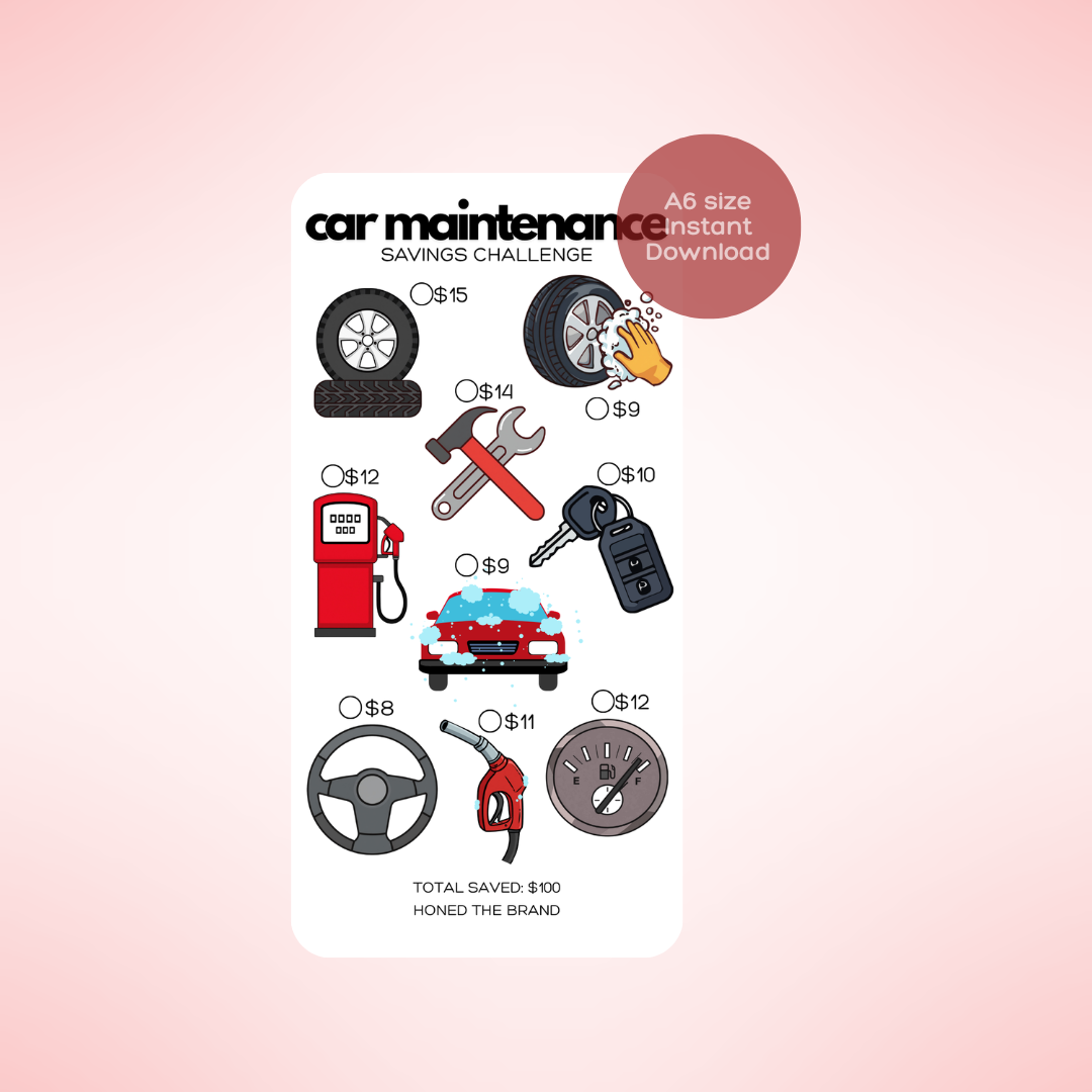 Digital A6 Car Maintenance Savings Challenge