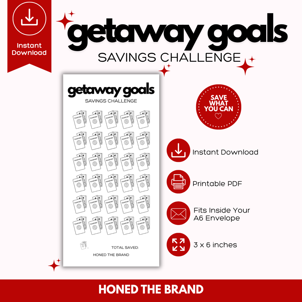 Digital A6 Minimal Getaway Goals Savings Challenge