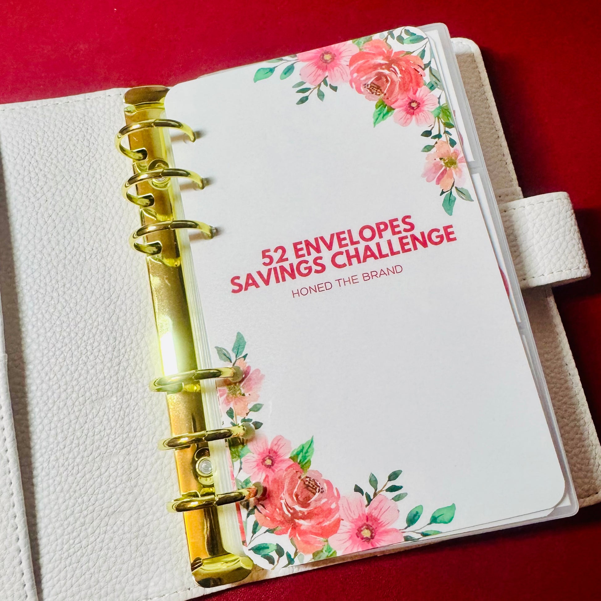 Pink Floral 52 Weeks Savings Challenge