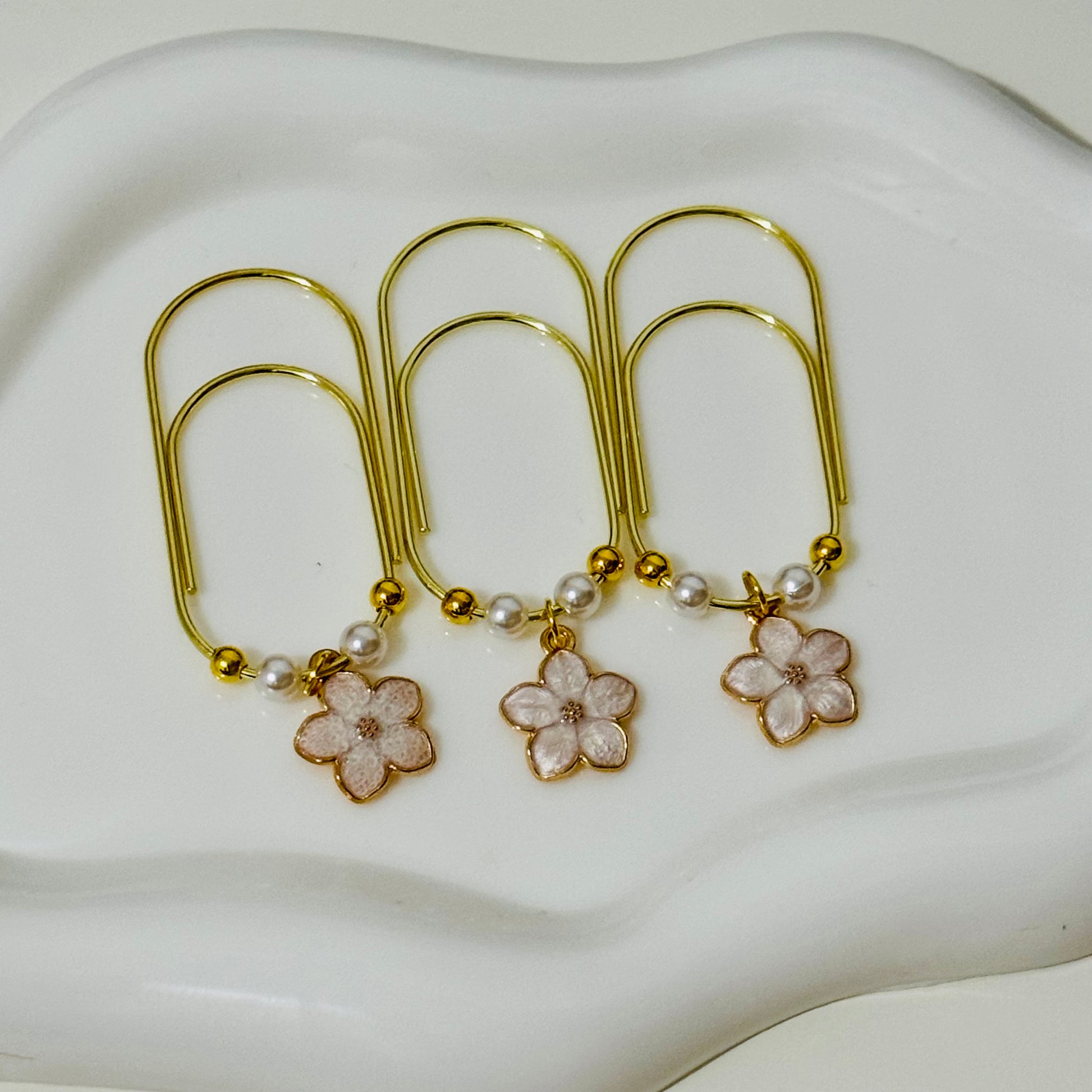 Pearl Floral Paperclip | Gold & Ivory Collective