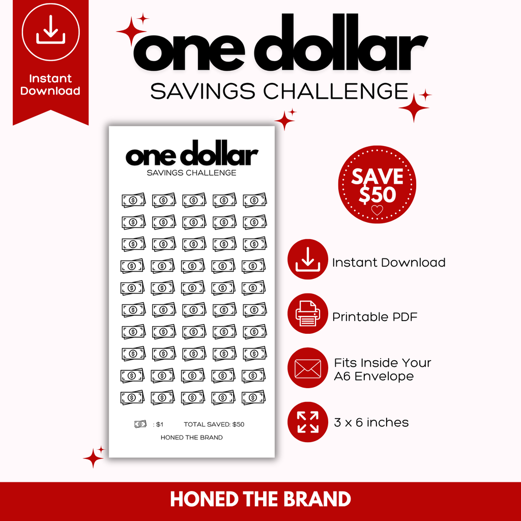 Digital A6 Minimal $1 Savings Challenge