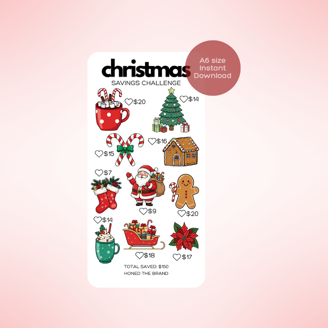 Digital A6 Christmas Savings Challenge
