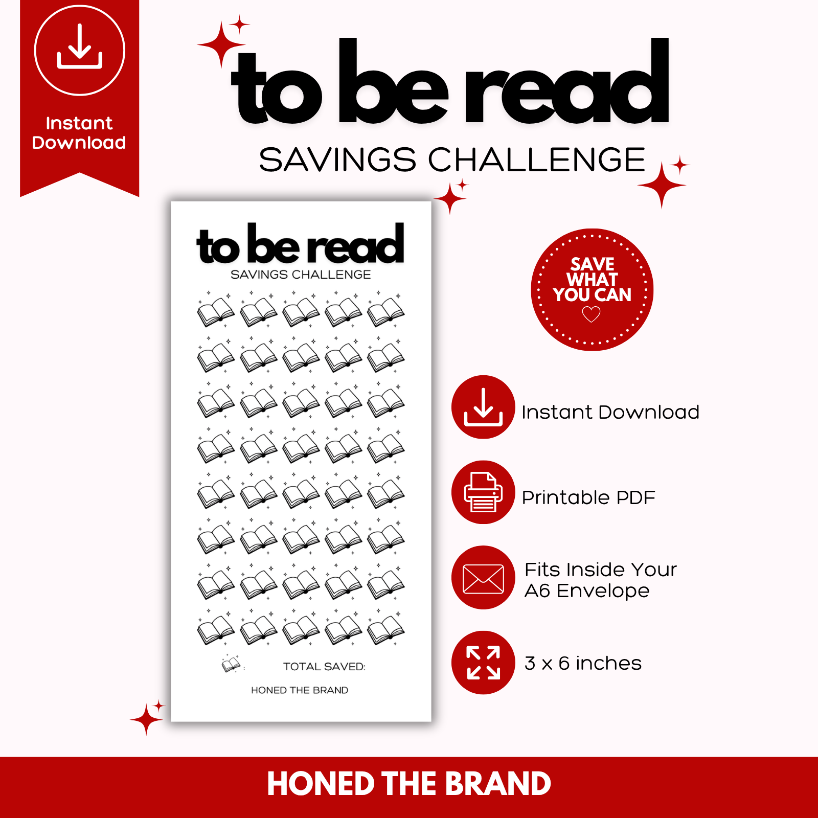 Digital A6 Minimal To Be Read Savings Challenge