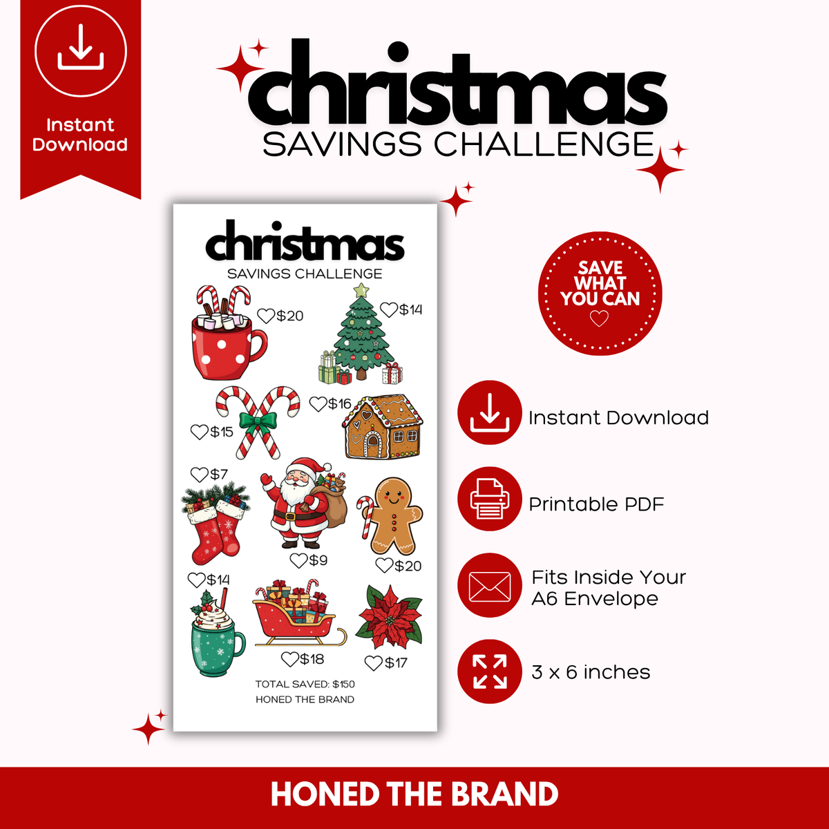 Digital A6 Christmas Savings Challenge