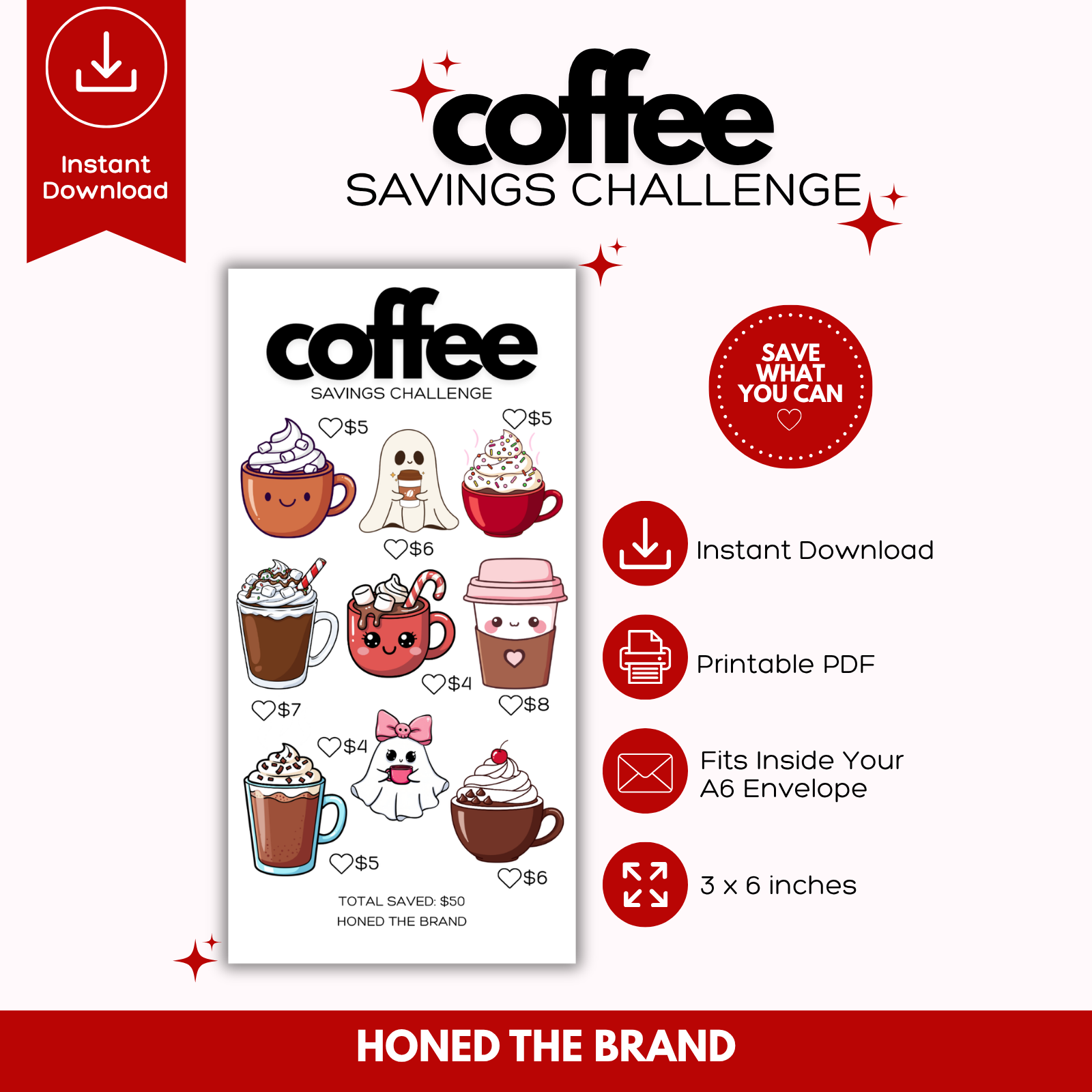 Digital A6 Coffee Savings Challenge