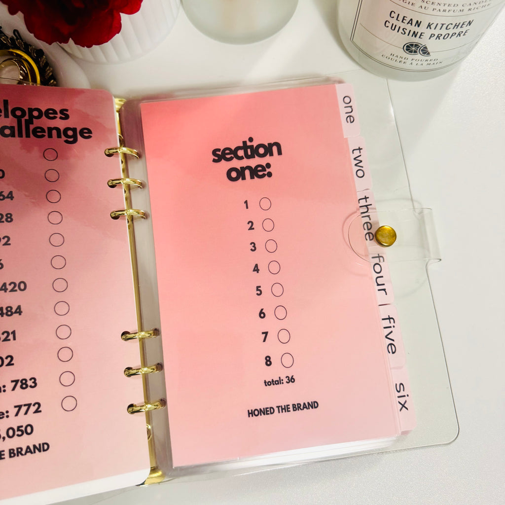 Tabbed 100 Envelopes Savings Challenge Binder