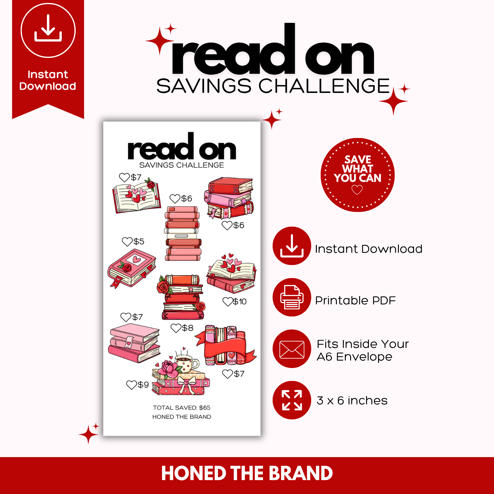 Digital A6 Read On Mini Savings Challenge