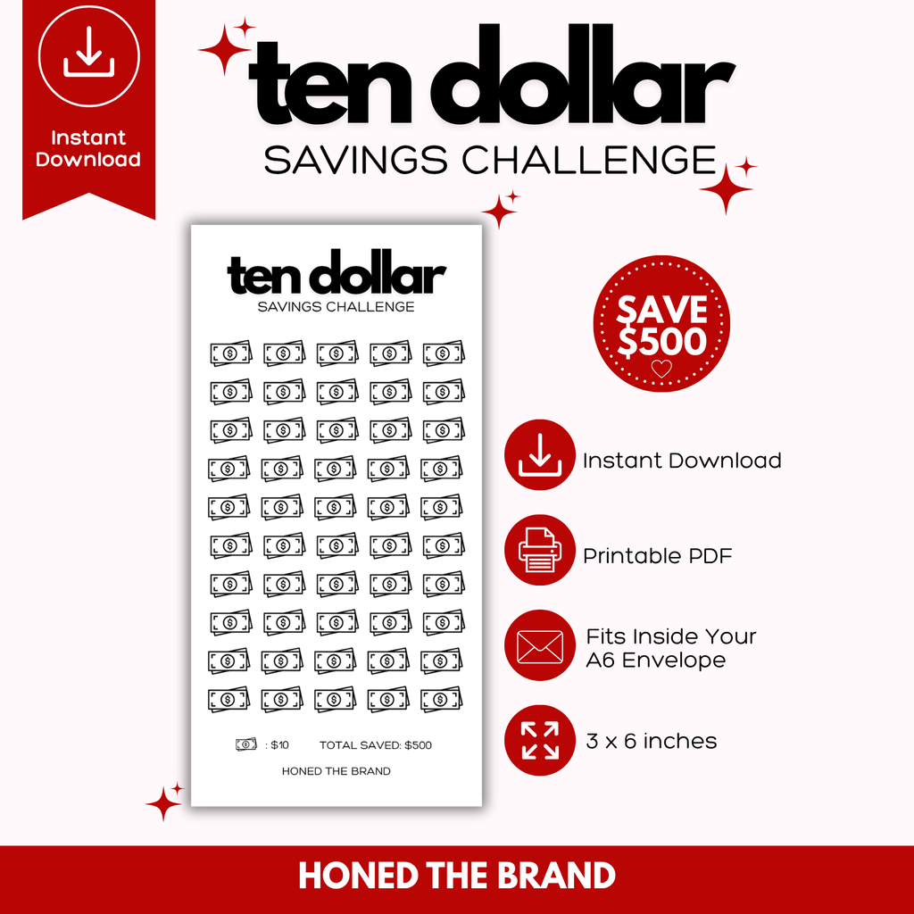 Digital A6 Minimal $10 Savings Challenge