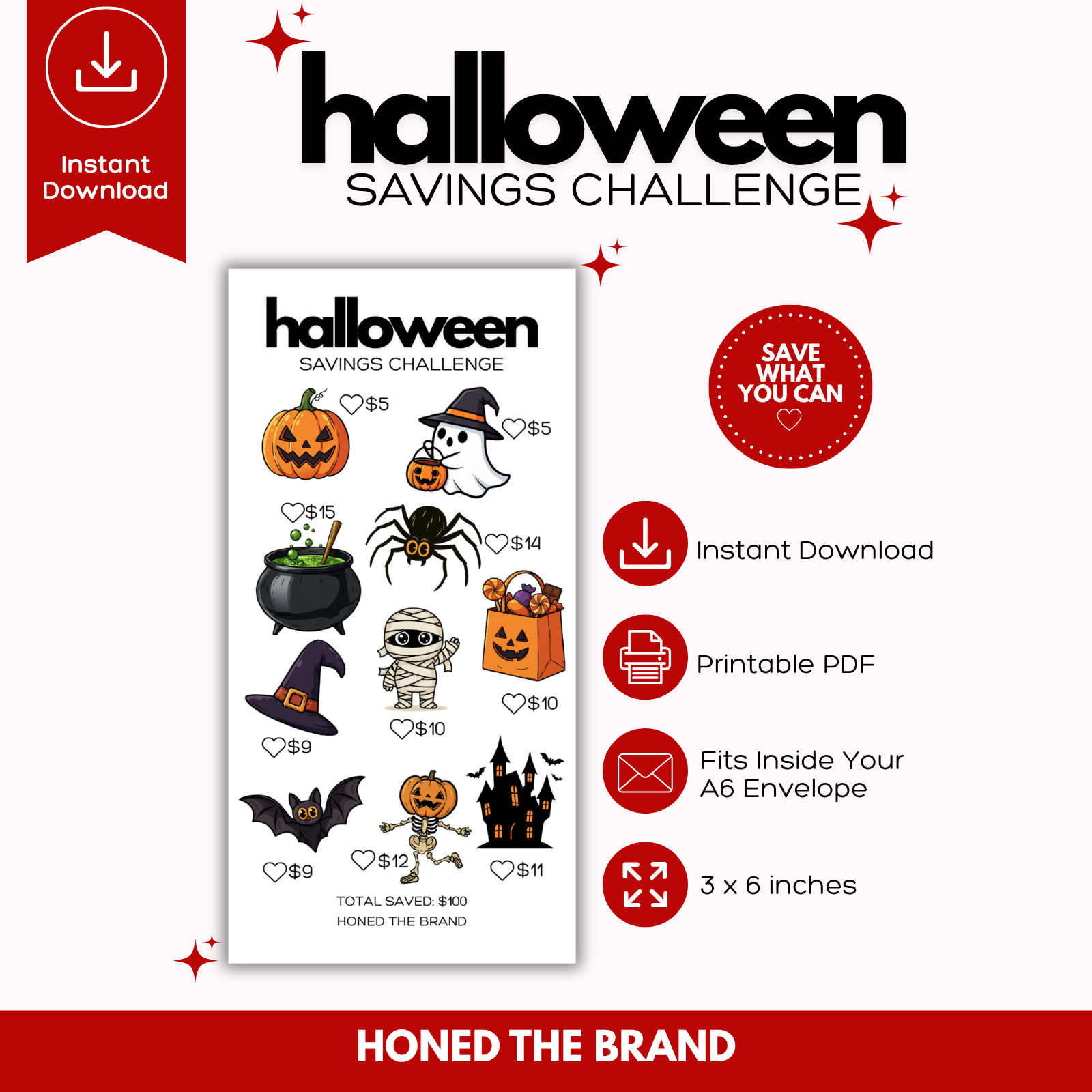 Digital A6 Halloween Savings Challenge
