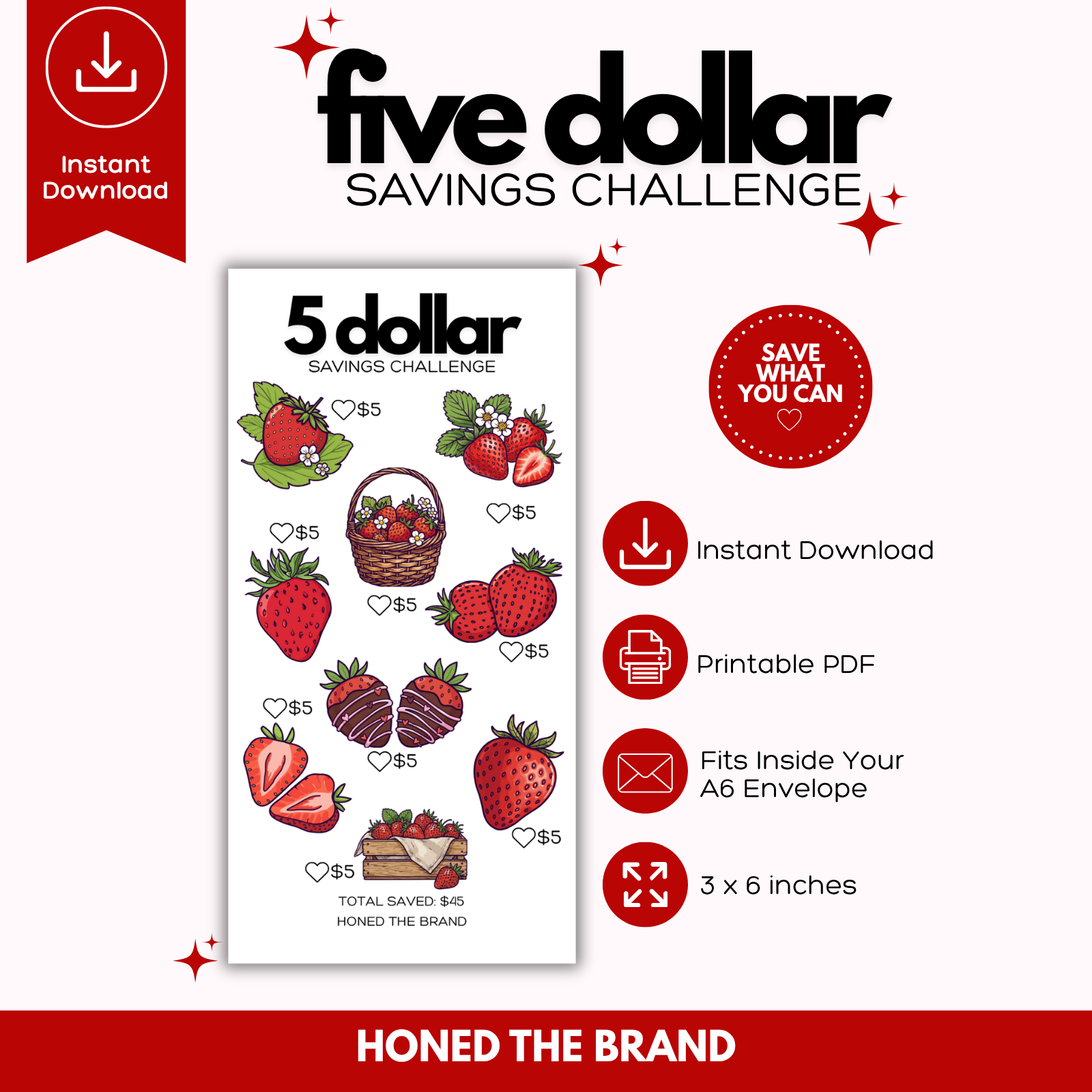 Digital A6 5 Dollar Savings Challenge