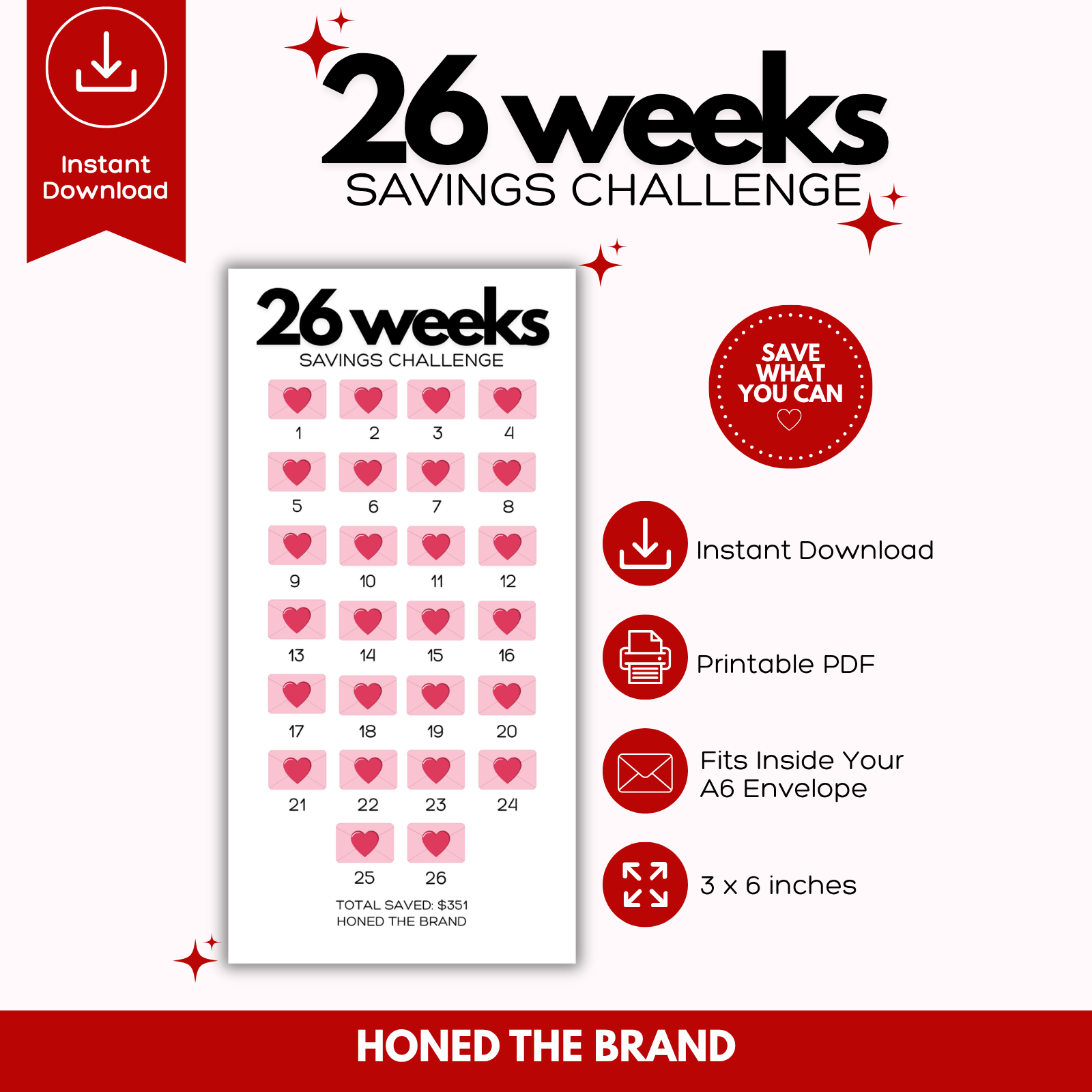 Digital A6 26 Envelopes Challenge