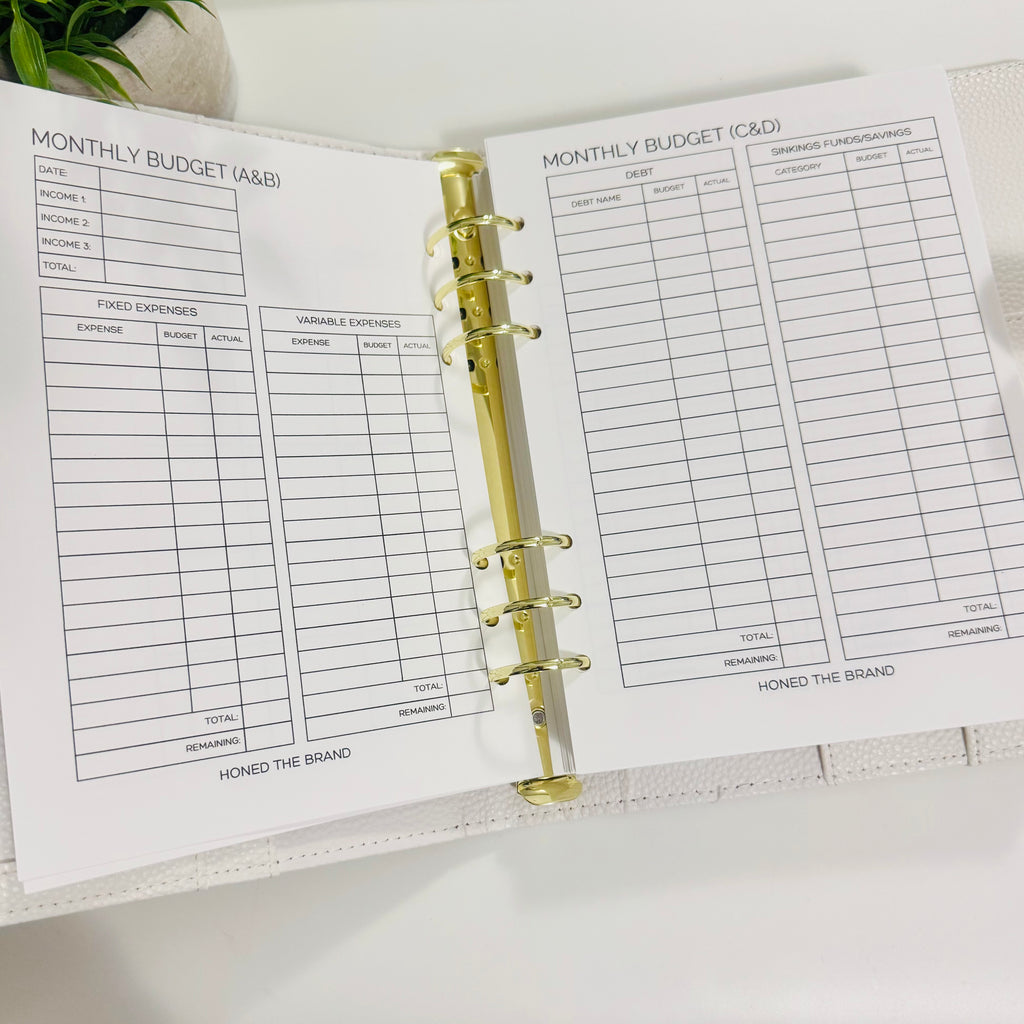 A5 Budget Planner Inserts