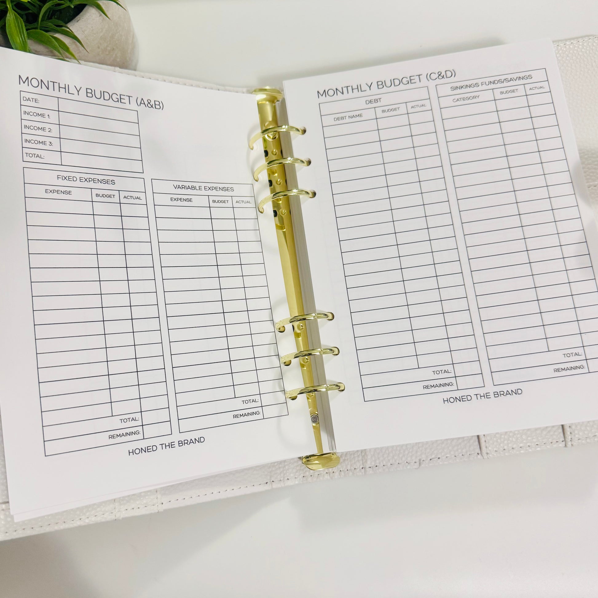 A5 Budget Planner Inserts