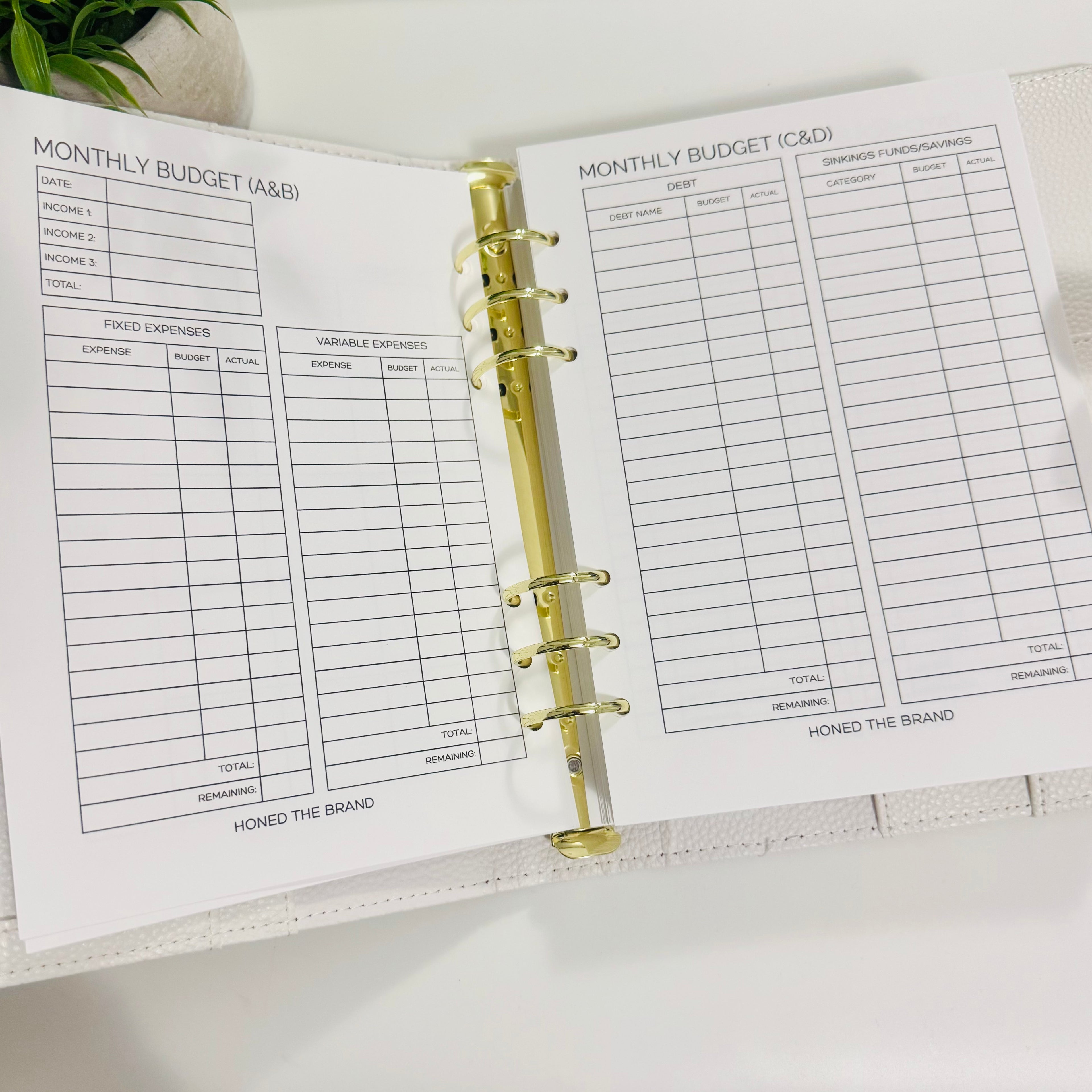 A5 Budget Planner Inserts