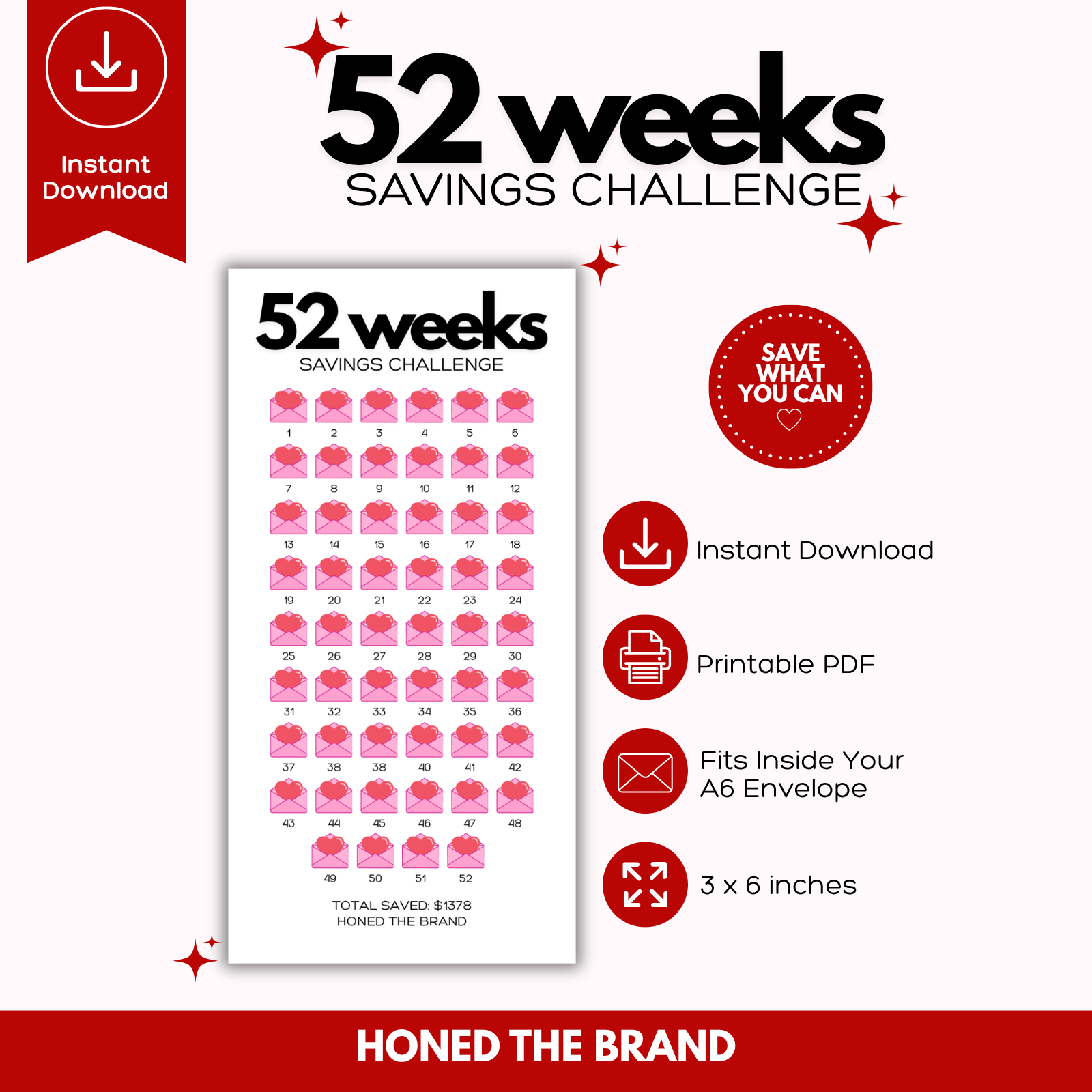 Digital A6 52 Envelopes Challenge