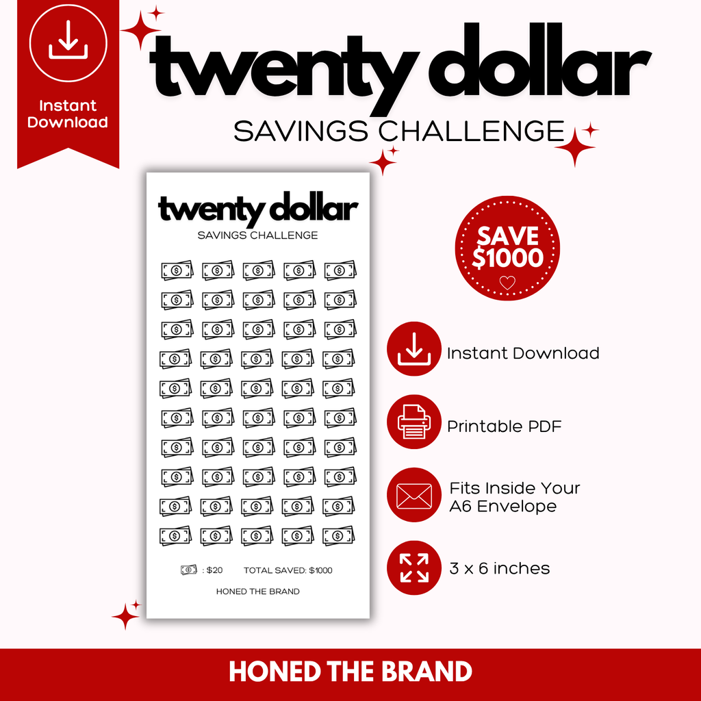 Digital A6 Minimal $20 Savings Challenge