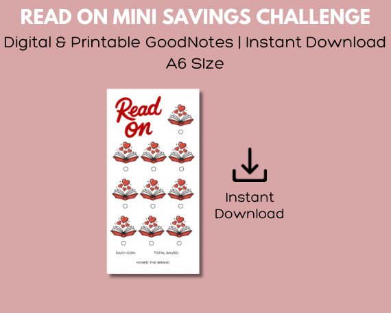 Digital A6 Read On Mini Savings Challenge