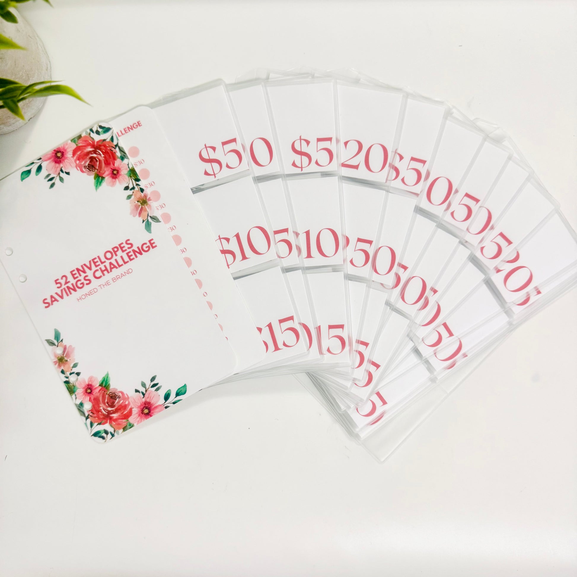 Pink Floral 52 Weeks Savings Challenge