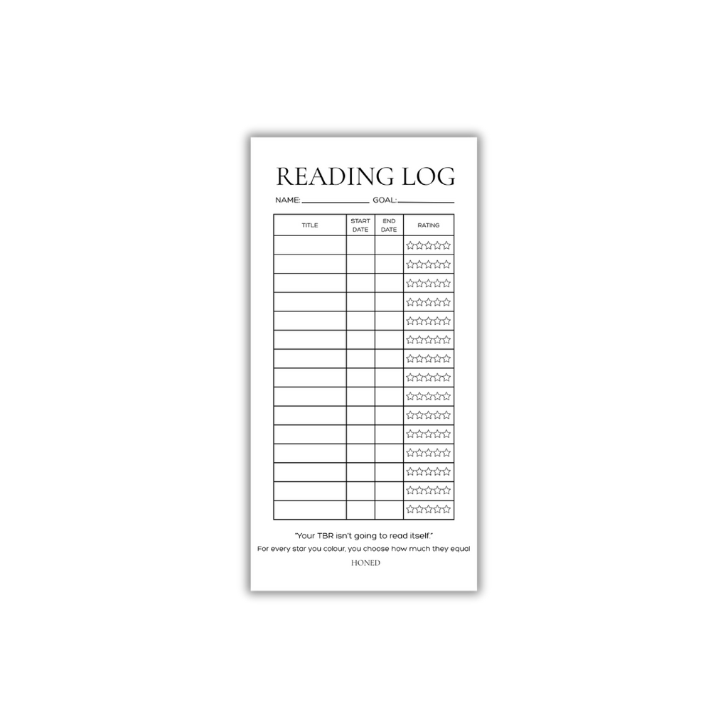 Reading Log Savings Challenge