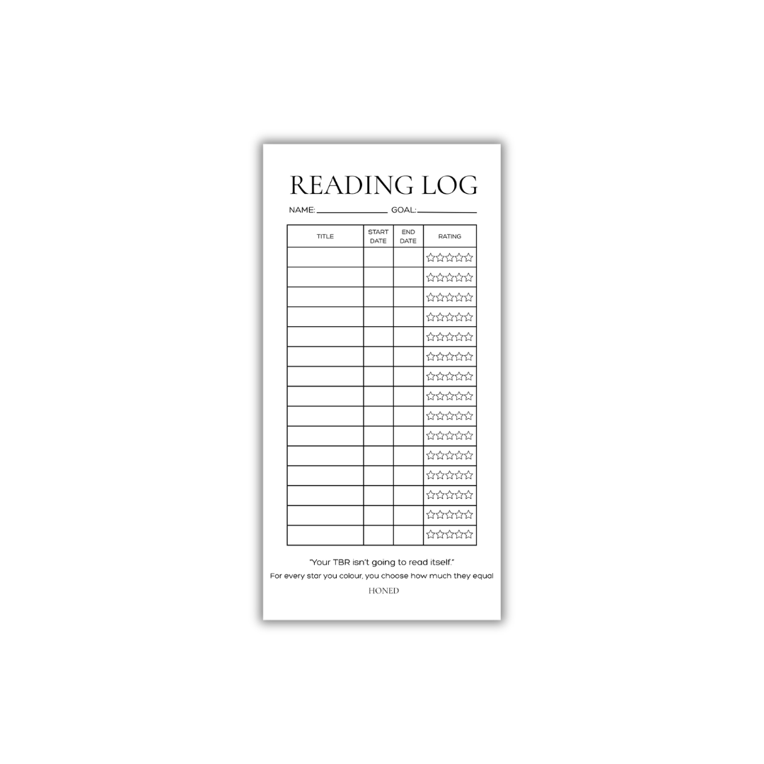 Reading Log Savings Challenge