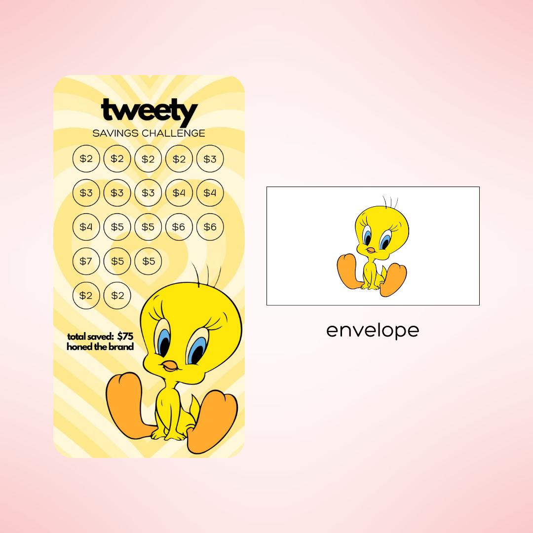 Cute Yellow Bird Savings Challenge