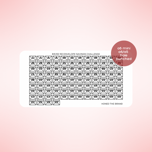 $10,000 100 Envelopes Savings Challenge