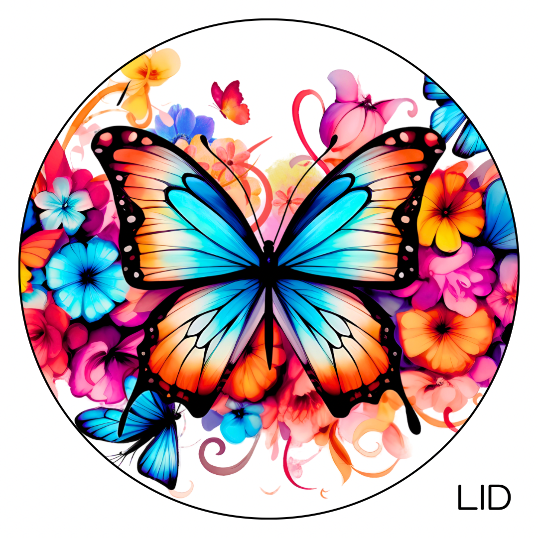 Watercolour Butterflies 16oz Glass Can Cup