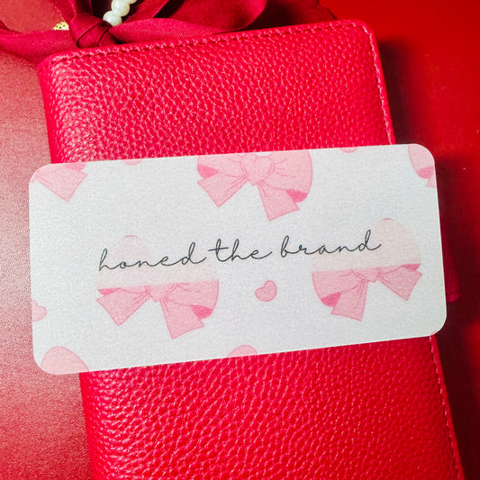 Bow Custom Cash Envelope Insert