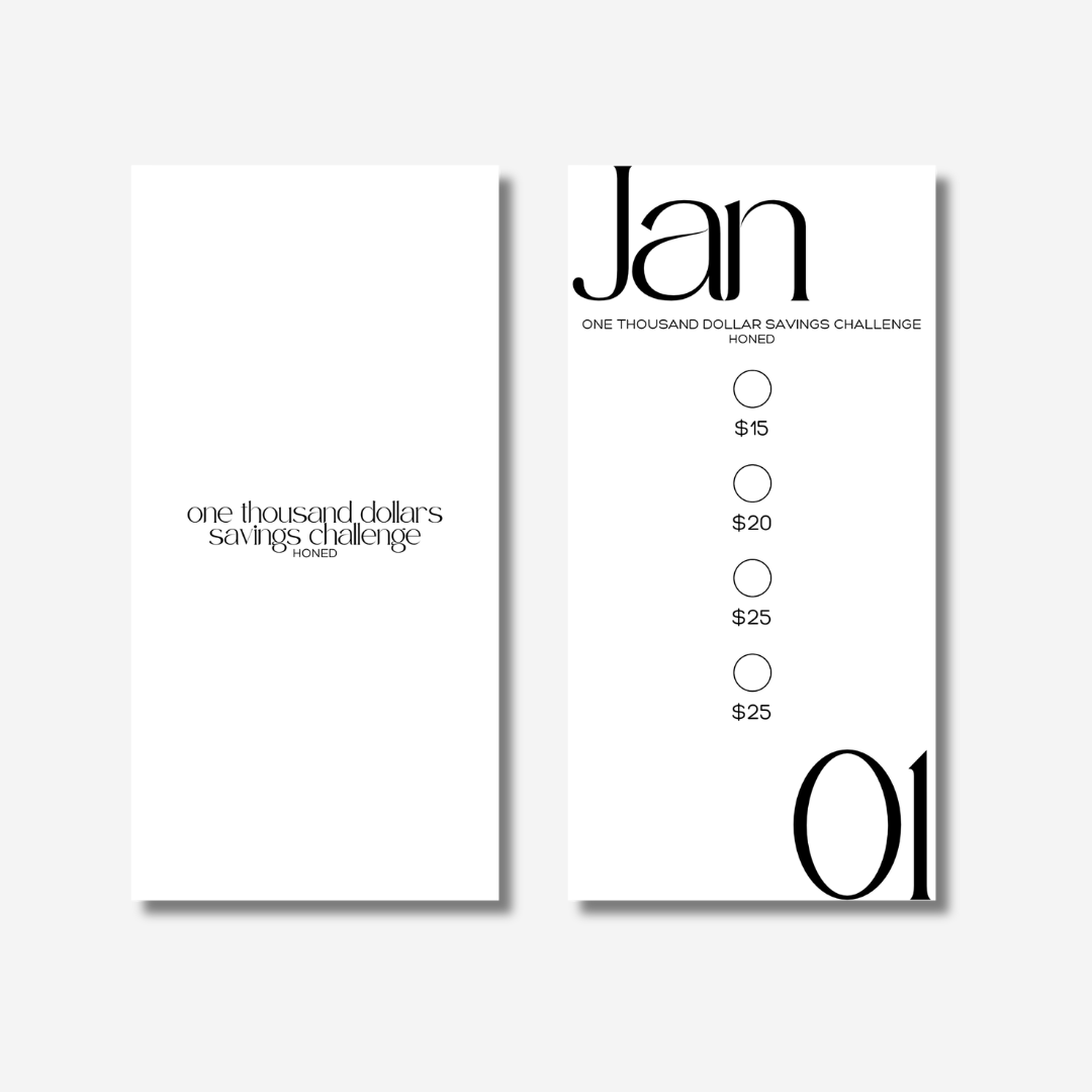 One Thousand Dollars Monthly Savings Challenge
