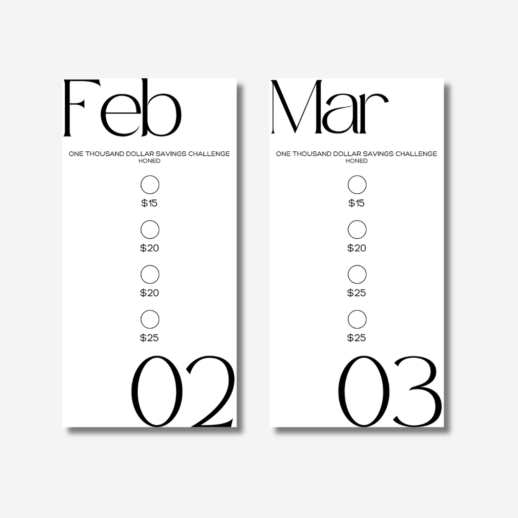 One Thousand Dollars Monthly Savings Challenge