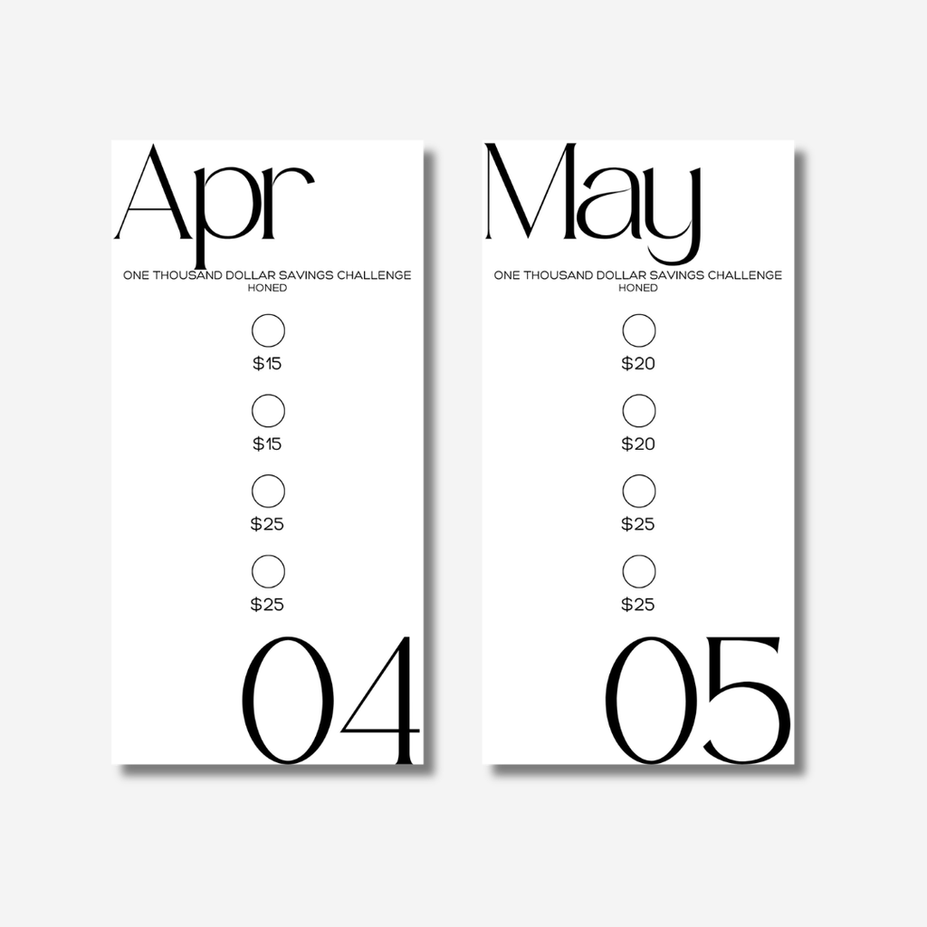 One Thousand Dollars Monthly Savings Challenge