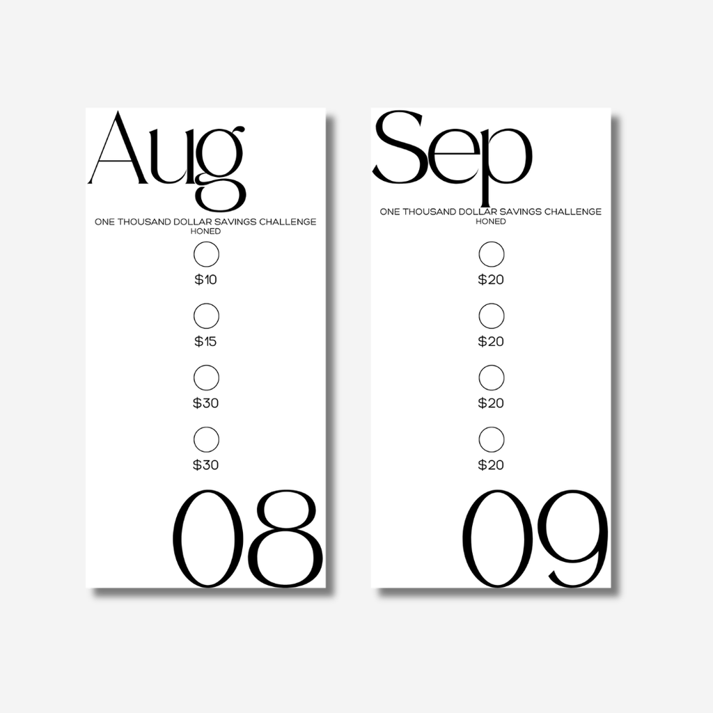 One Thousand Dollars Monthly Savings Challenge