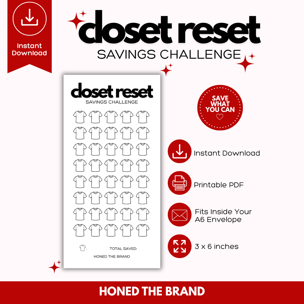 Digital A6 Minimal Closet Reset Savings Challenge