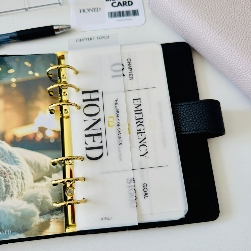 A6 Library Of Savings Binder Bookmark