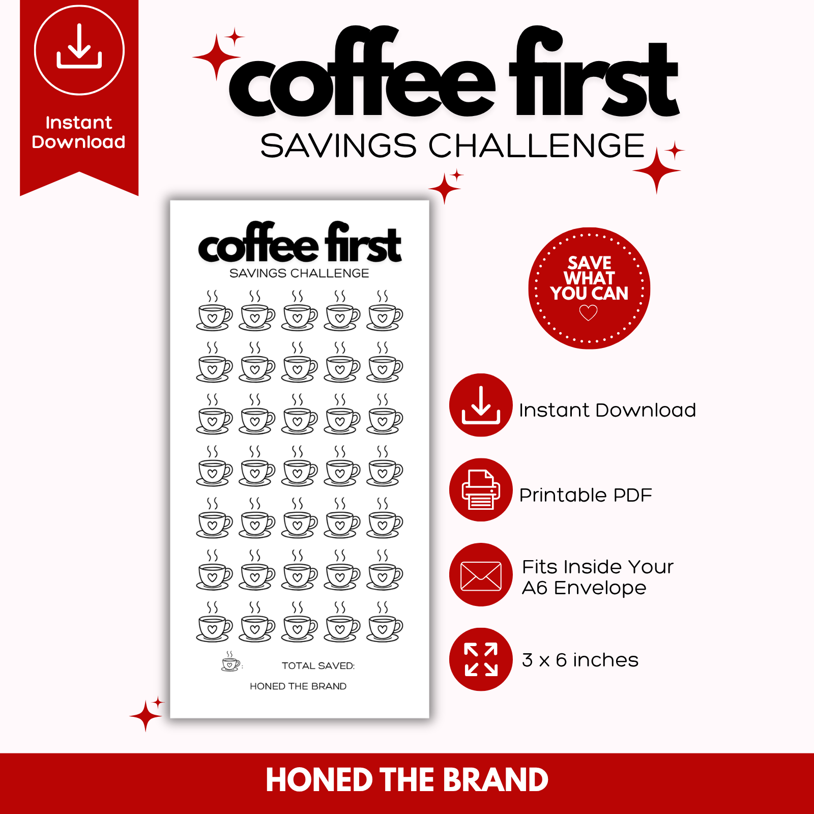 Digital A6 Minimal Coffee First Challenge