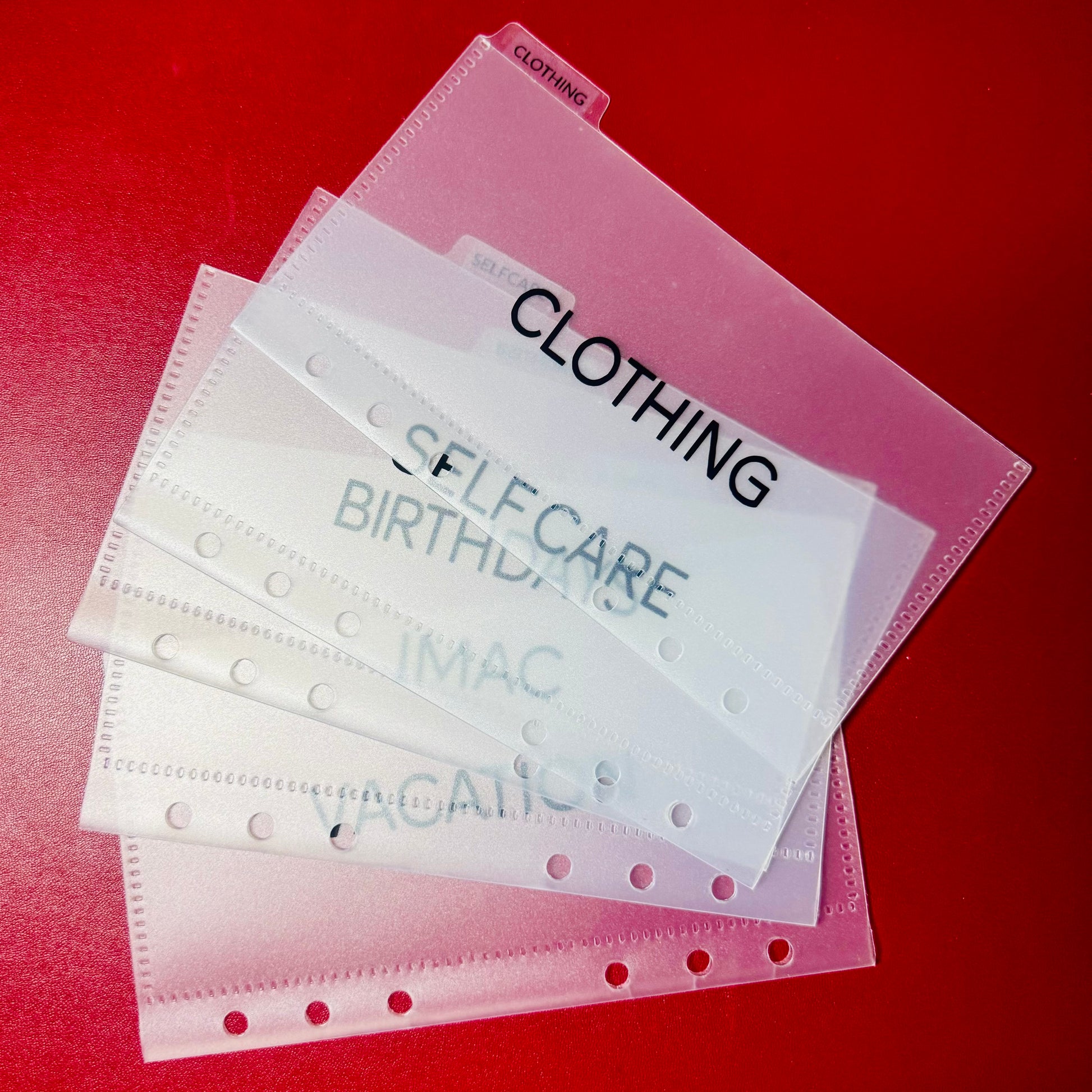 A6 Tabbed PVC Cash Envelopes