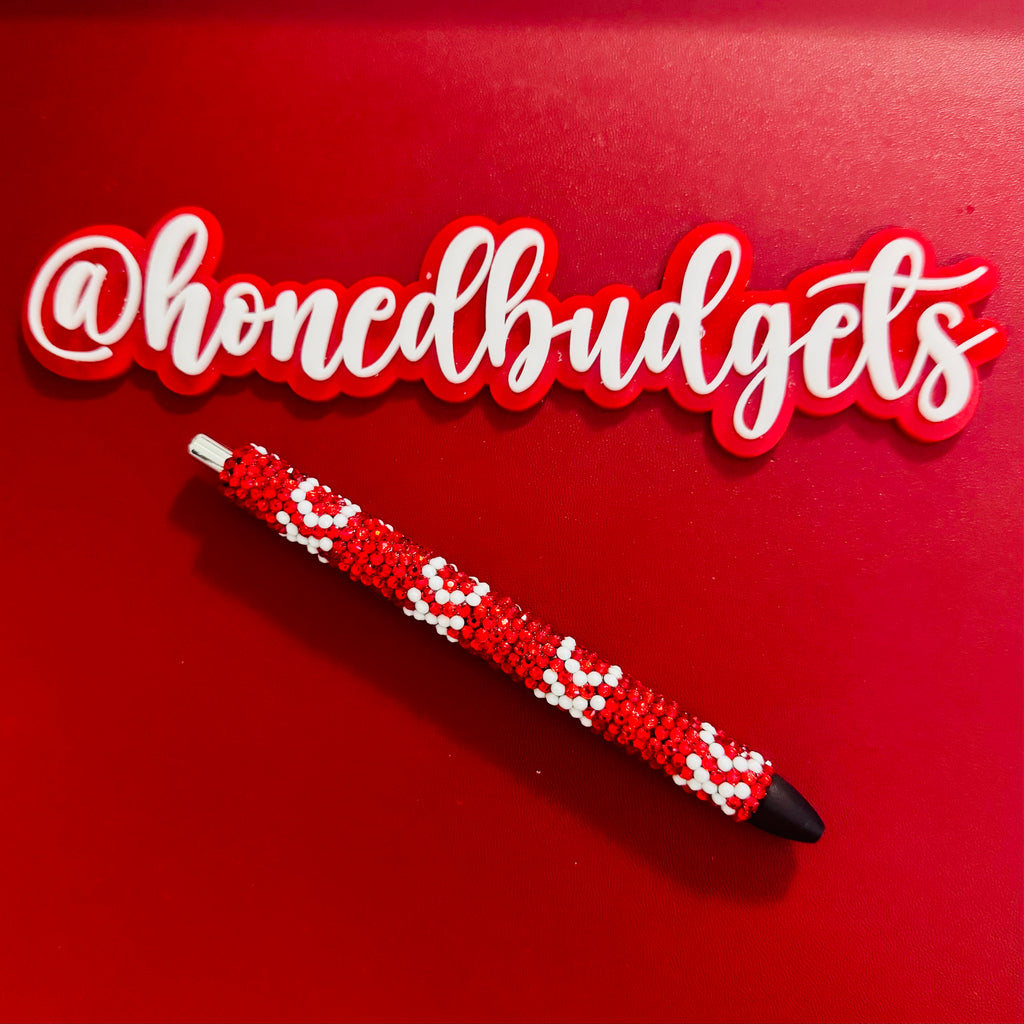 XO Hearts Rhinestone Pen