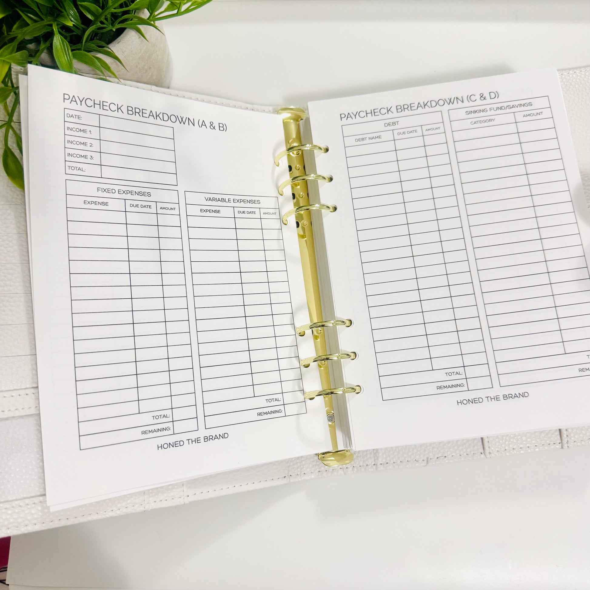 A5 Budget Planner Inserts