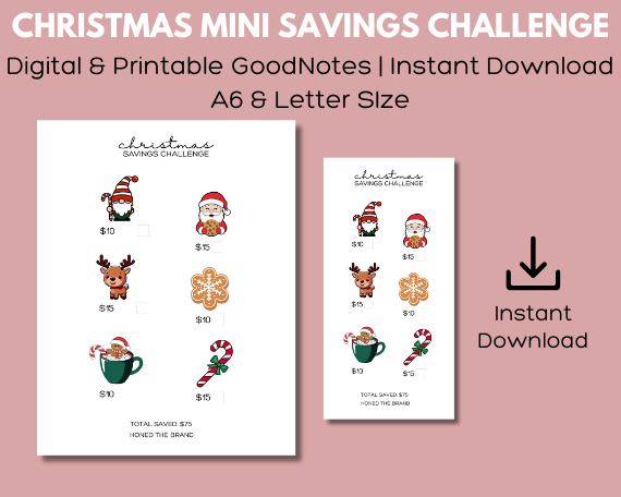 Digital Mini Christmas Savings Challenge