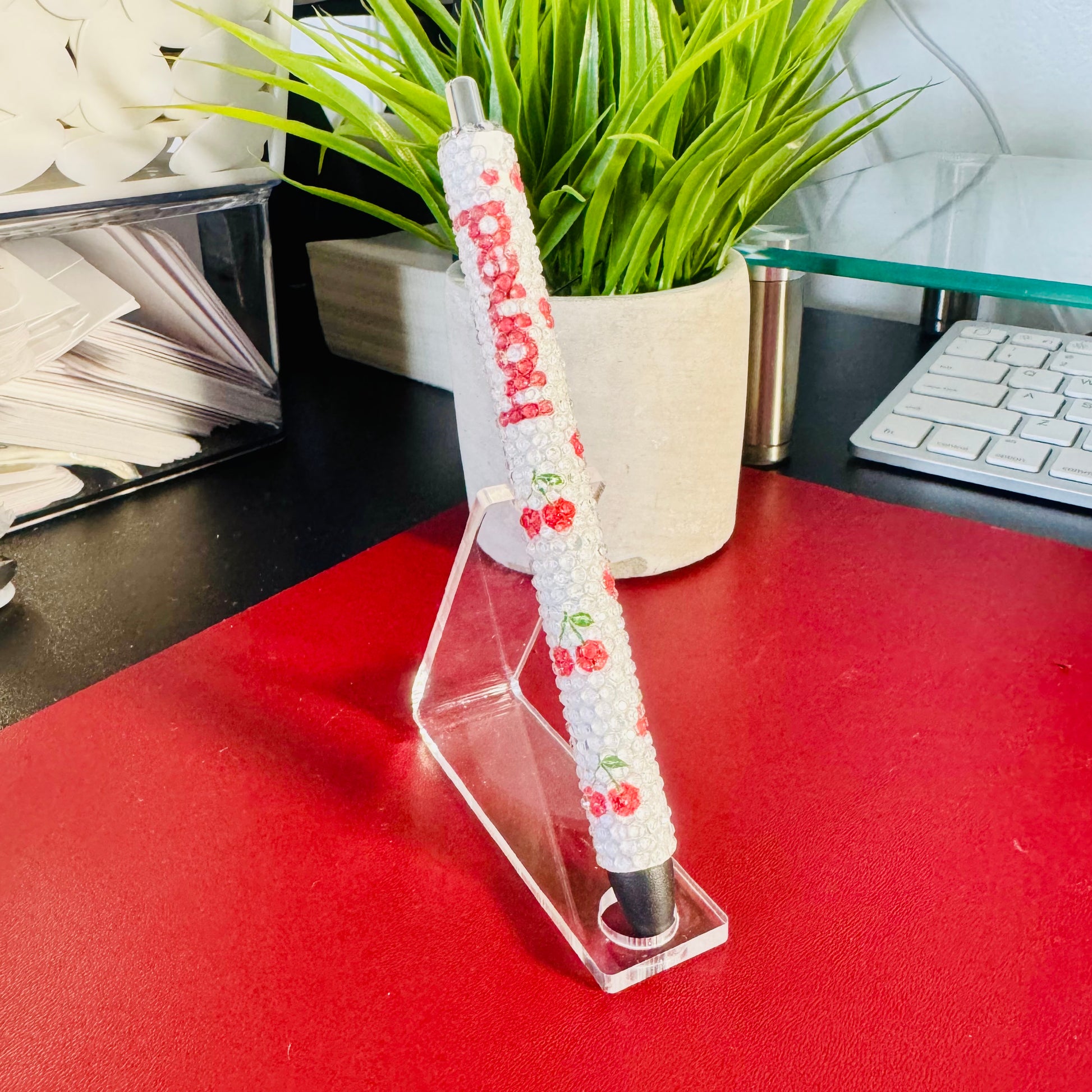 Rhinestoned Vinyl Wrap Pen