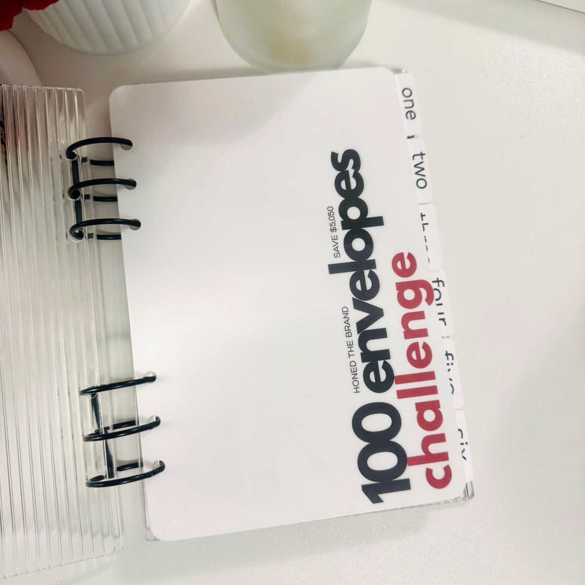 Tabbed 100 Envelopes Savings Challenge Binder