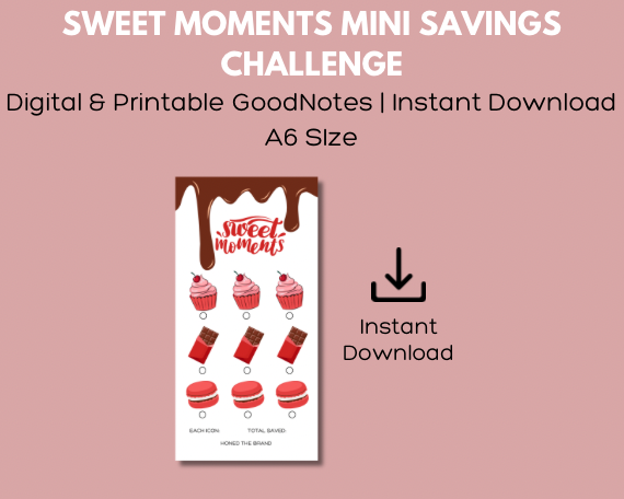 Digital A6 Sweet Moments Mini Savings Challenge