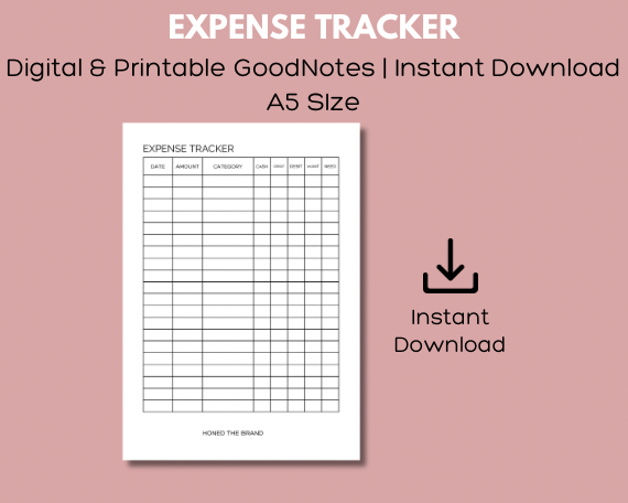 Digital A5 Expense Tracker