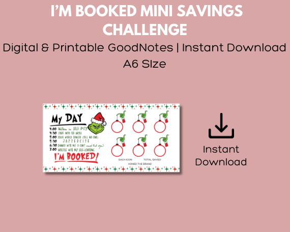 Digital A6 I’m Booked Mini Savings Challenge